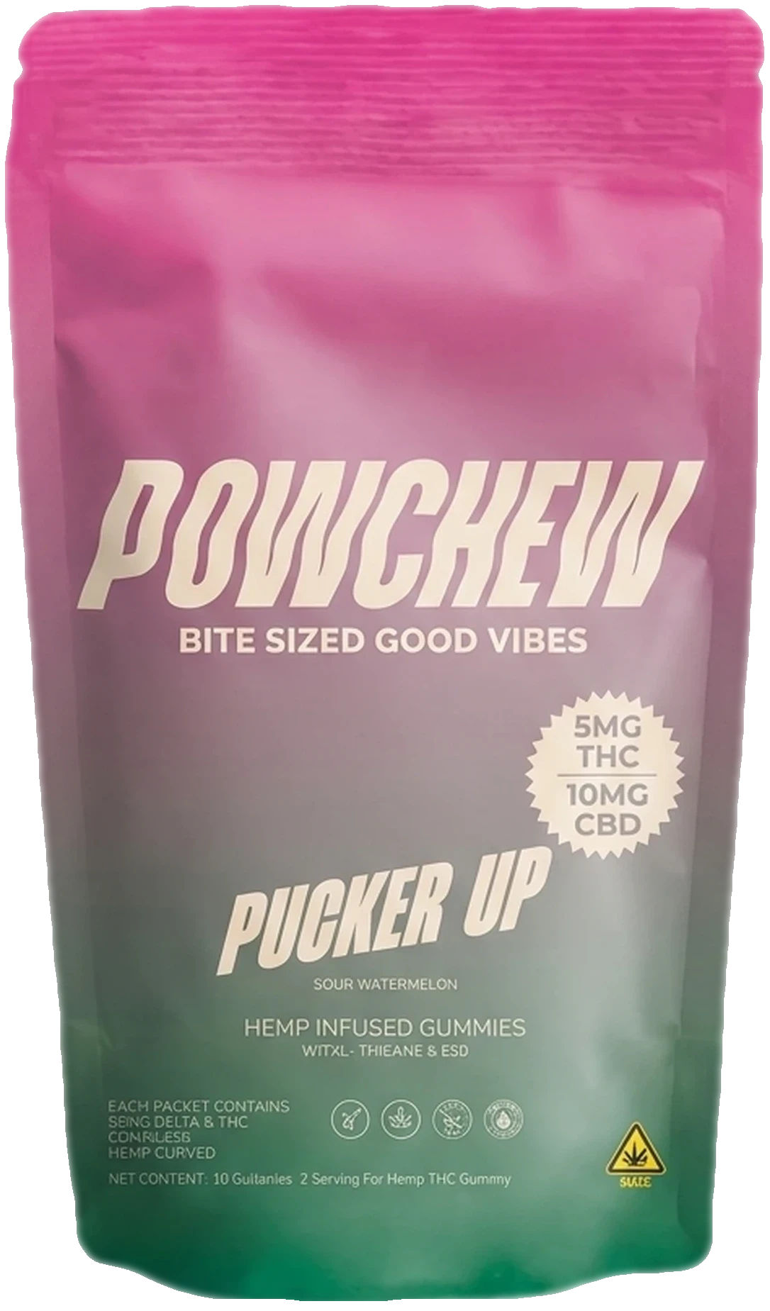POWCHEW Pucker Up sour watermelon gummies pouch
