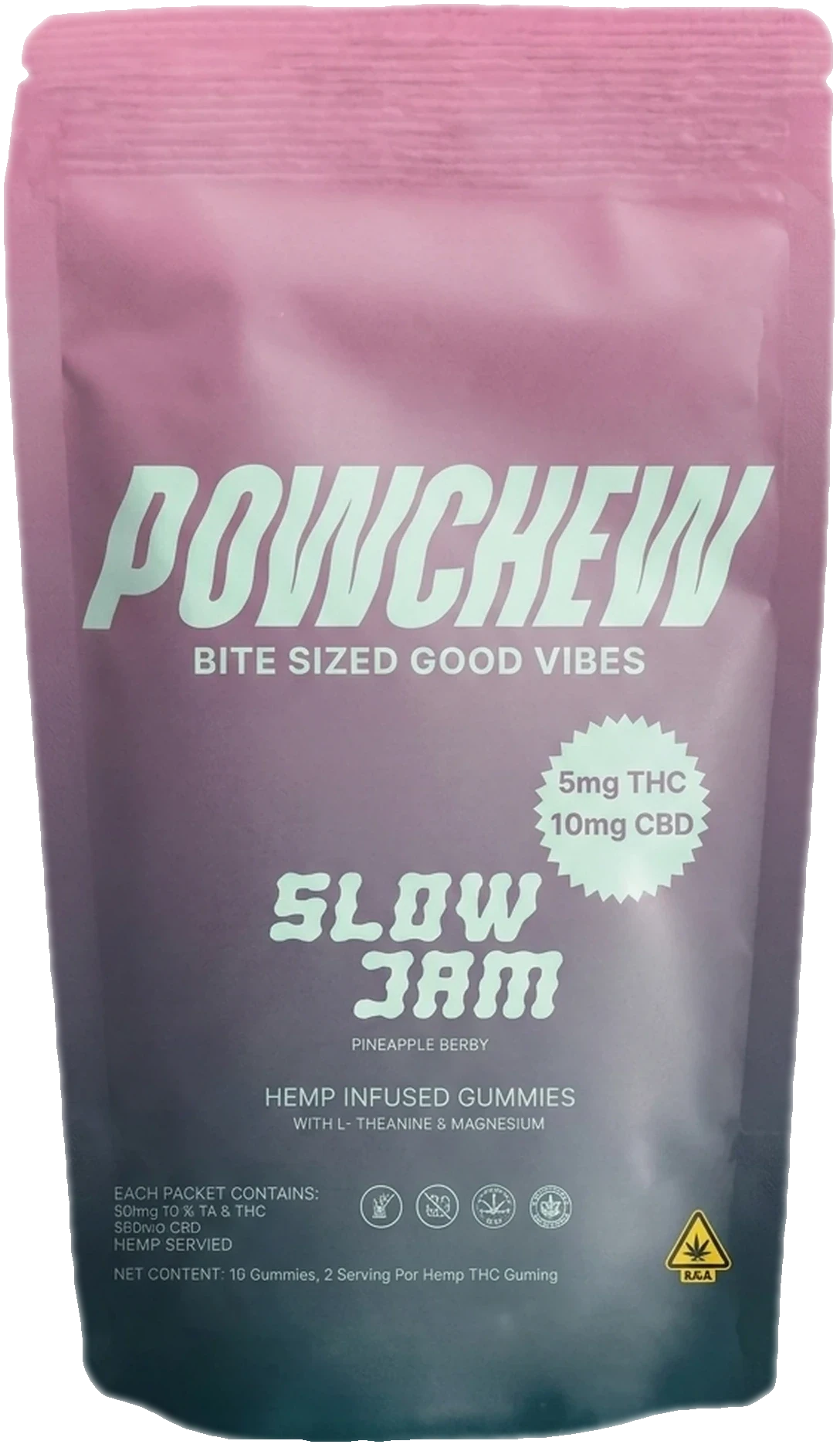 POWCHEW Slow Jam pineapple berry gummies pouch